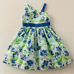 Gymboree Girls 6 Floral Blue Green Party Dress Spring Easter